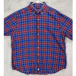 Vineyard Vines Flannel Shirt Adult XL Murray Blue Red Plaid Button Down Mens